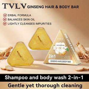 Jabón triangular para champú y lavado corporal, puede limpiar eficazmente el cuerpo, jabón de ginseng, jabón de hierbas, champú natural, jabón en barra para baño - Product Image 4