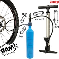 Aluminum Alloy 1.15L High Flow MTB Road Inflator Air Tools Bike Tire Booster Valve OEM Zimakyfa LT-CQJ Blue Black 1 Year