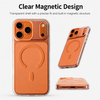 Coque de téléphone transparente magnétique C0521 pour iPhone 16 15 14 13 12 11 18 Pro Max 17 Air