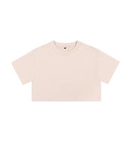 Vêtements streetwear pour femmes, logo personnalisé, 210GSM, 100% coton, couleur unie, crop top ample, t-shirt en coton personnalisé pour femmes