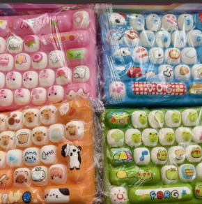 Keyboard Slow Rising Squishy TPE Stress Relief Toy For Kids 5+ Years Unisex <b>Fidget</b> Playset Colorful Soft Keyboards - Product Image 2