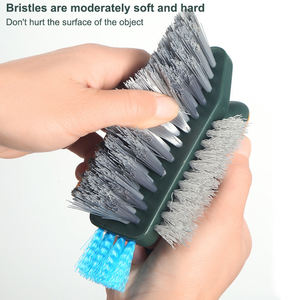 Brosse de nettoyage rotative en gros avec manche long, raclette et balai à poils rigides pour le nettoyage des fentes de salle de bain et de cuisine - Product Image 2