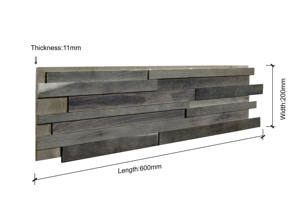 Precio barato <span class=keywords><strong>Antic</strong></span> Grey Oak Wood Tablones de pared Efecto de decoración de interiores Paneles de pared de madera 3D - Product Image 2