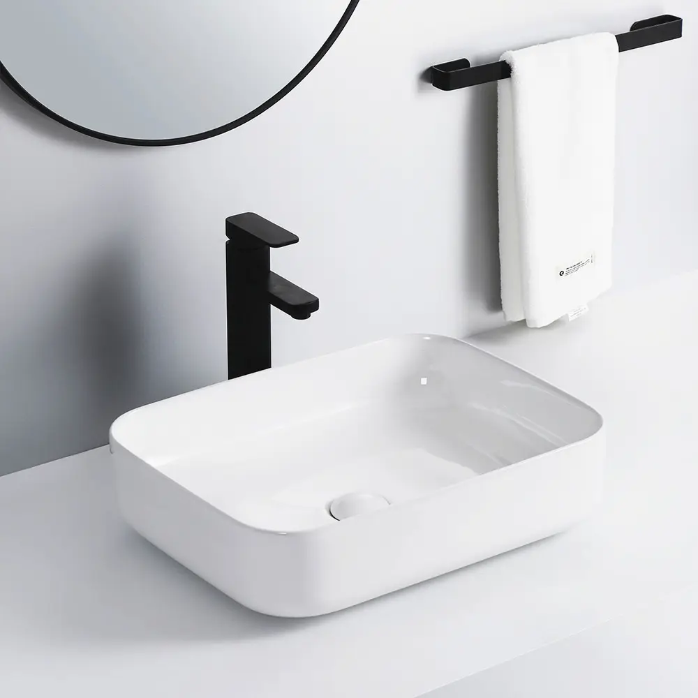 Weishion — lavabo rectangulaire en porcelaine moderne, armoire, lavabo en céramique pour salle de bains, évier en céramique, artistique