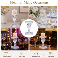 Support de bougie en cristal transparent fait main, écologique, coupe diamant, centre de table pour mariages, décoration intérieure, tables d'événements