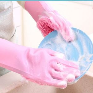 Usse ถุงมือซิลิโคนวิเศษใช้ซ้ำได้สำหรับล้างจานในห้องครัวห้องน้ำทนความร้อนใช้ซ้ำได้ - Product Image 3
