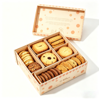 Boîte cadeau de pâtisserie personnalisée avec logo sur le couvercle et le fond, boîte en papier jaune avec séparateur pour beignets, macarons, biscuits