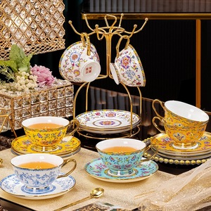 <span class=keywords><strong>Set</strong></span> di tazze da caffè in porcellana color smalto oro puro personalizzabile per feste 24K con il massimo dell'artigianato di Jingdezhen - Product Image 1