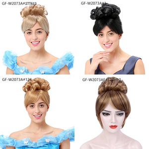 Tocados falsos europeos y americanos Pelucas Comercio exterior Cenicienta Princesa Cabeza Pelucas Cabeza dorada Cabello rizado medio largo - Product Image 6
