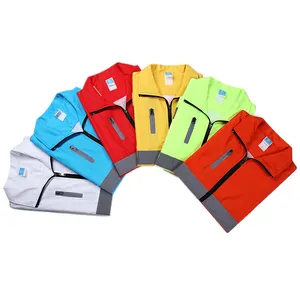 Unisex Breathable Safety Reflective Vest Work High Visibility Multi Pockets Custom Reflective Safety Vest Construction Industry