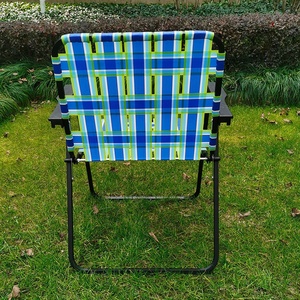 Tumbona de acero plegable para acampada, Plegable, portátil, personalizado, PP, para pesca, playa, arena, césped, sillas con Webbed al aire libre - Product Image 4