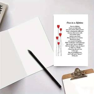 Biglietto d'Auguri per San Valentino con Stampa Digitale su Carta Kraft, Design Creativo a Tema Amore con Palloncini e Poesia Romantica - Product Image 2