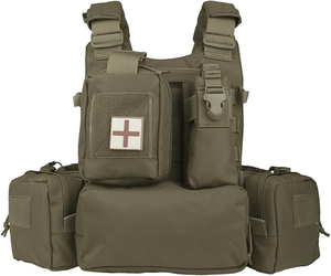 Gilet Tattico Mimetico <span class=keywords><strong>Multicam</strong></span> Vanda Confortevole e Porta Piastre in Nylon Poliestere Taglia S-XXL per <span class=keywords><strong>Airsoft</strong></span> e Paintball - Product Image 1