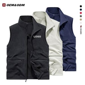 Nueva Marca de Chalecos para Hombre con Logotipo Personalizado, Chaleco Grueso de Terciopelo sin Mangas para Invierno, Chaleco Multibolsillos para Hombre y Mujer - Product Image 1