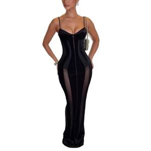 Robe de soirée sexy transparente sans manches pour femme grande taille Viviblook Z0207DS01 - Product Image 3