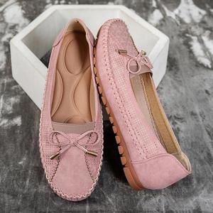 Mocassins plats roses à bout pointu pour femmes, chaussures décontractées style ballerine à semelle légère, confortables et faciles à enfiler - Product Image 5