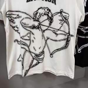 Camiseta de Verano de Alta Calidad MIXED EMOTION, Tejida, Holgada, de Manga Corta, con Estampado Puff, de Poliéster/Algodón, Moderna, Urbana, para Hombre - Product Image 6