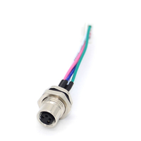 Connecteurs étanches ZLconnector M8 LED IP67 4/5/8 broches Femelle/Mâle Montage sur panneau PCB Automobile Courant nominal 60A Argent