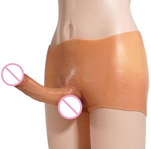 17*4Cm tragbare Silikon hose realistisch mit skrotalen Lesben oder hohlen Dildo für den Menschen machen Penis größer % - Product Image 1