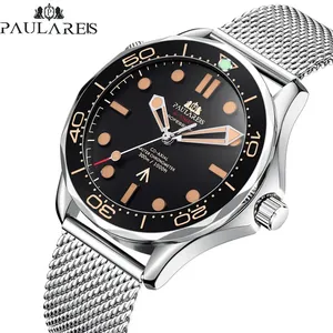 Relojes Automáticos de Marca PAULAREIS P para Hombre, Relojes Mecánicos de Cuerda Automática, Correa de Acero Inoxidable y Nailon, Reloj de Lujo para Hombre - Product Image 1