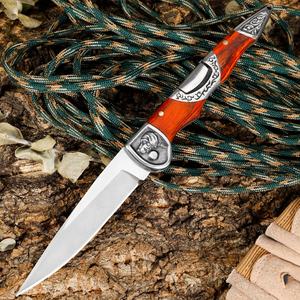 Survival avcılık katlanır bıçak Push Button tarzı paslanmaz çelik bıçak köpek çelik kafa hayvan Bolster savaş bıçak köpekler için - Product Image 2