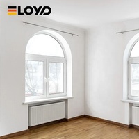 Fenêtre à battant Eloyd haut de gamme en alliage d'aluminium à arche, double vitrage insonorisé avec moustiquaire en acier inoxydable