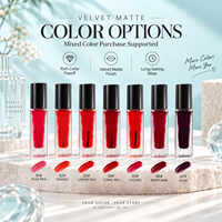 Teinte à lèvres mate douce RTS 7ml, 3-en-1 pour lèvres, joues et yeux, waterproof, longue tenue, 4 teintes, faible MOQ 2 pièces, vente en gros, logo personnalisé
