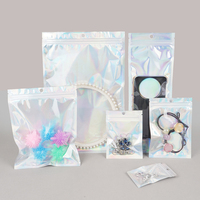 Emballage Ziplock Macaron transparent Stand up Pouch Sac de cadeaux de bijoux étanche à l'humidité avec gravure Manipulation de surface