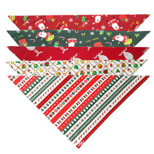 Bandana per cani di natale personalizzata Bandana di natale per cani da compagnia in cotone OEM Bandana per cani personalizzata di natale di babbo natale - Product Image 3