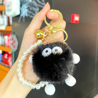 Pendentif en fausse fourrure de vison en forme de petit charbon de bois, adorable poupée elfe en peluche, porte-clés, petit accessoire de charme, cadeau