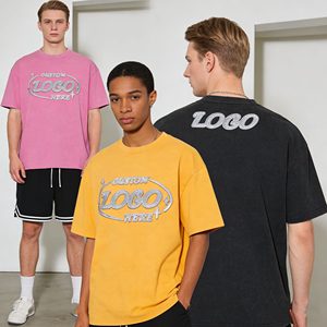 Proveedor de ropa para hombre a bajo precio, nueva colección de verano, camiseta holgada de algodón 100% con efecto lavado y desgastado para hombre. - Product Image 3