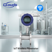 Débitmètre numérique sans fil Clouds Wireless Turbine Flow Meter avec totalisateur à distance 4G NB-IoT LoRa et accumulateur d'impulsions, synchronisation cloud