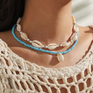 Juego de 2 tobilleras de concha de cauri de estilo bohemio, pulsera de tobillo de concha de cuentas de semillas para mujeres y niñas, joyería para <span class=keywords><strong>surf</strong></span> en la playa - Product Image 6
