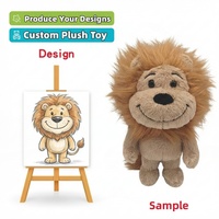 Muñeco de Peluche Personalizado OEM/ODM, Diseño de León de Dibujos Animados, Recuerdos de Zoológico, Juguetes de Ganchillo Hechos a Mano, Oso de Peluche Personalizado