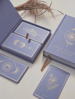 Jeu de cartes Oracle Tarot personnalisable KingCards en papier d'art portable avec estampage à chaud personnalisé, incluant un livret, double jeu, bords mats