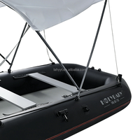 Bateau de pêche gonflable en PVC Hailebao, moteur électrique/essence 4HP, capacité 5 personnes, pour la dérive, le ski nautique, le surf sur les lacs, noir 1
