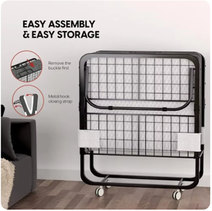 Folding <strong>Bed</strong> with Mattress Portable Foldable Roll Away Adult <strong>Bed</strong> for <strong>Guest</strong>, 5-inch Thick Memory Foam Mattress - Product Image 3