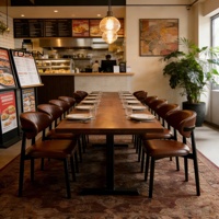 Chaises et tables de restaurant modernes et minimalistes en bois ciré blanc, résistantes à l'usure et aux rayures, pour cafés