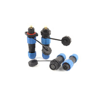 Connecteur d'alimentation aérien étanche IP67 SP13 avec écrou arrière, pour éclairage extérieur, en plastique, avec options de 1 à 9 broches