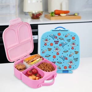 <span class=keywords><strong>C418</strong></span> Offre Spéciale Réutilisable 4 Compartiment Division Bento Tiffin Boîte Portable Conteneur De Stockage Des Aliments Boîte À Lunch Étanche Avec Couverts - Product Image 5