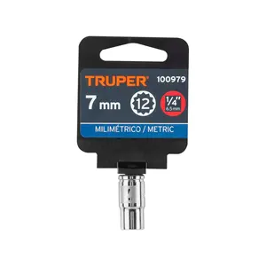 Juego de Llaves de Tubo de 6 Piezas, 7 mm, 12 Puntas, Accionamiento de 1/4 de Pulgada, TRUPER - Product Image 4
