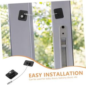 Cerradura de ventanas Fácil instalación para uso doméstico Cerraduras de ventana de puerta de mascota sin taladro para niño y niña - Product Image 5