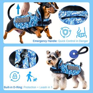 เสื้อกั๊กควบคุมสำหรับแมว5ฟุตสายจูงสุนัขสะท้อนแสงพร้อมหนามแหลมแบบถอดได้เพื่อการป้องกัน - Product Image 4