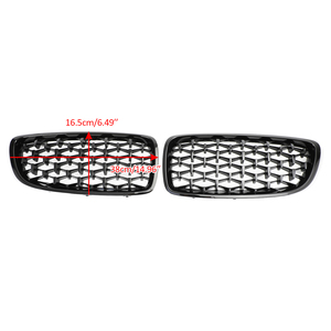 Grille supérieure avant en diamant chromé noir pour <span class=keywords><strong>BMW</strong></span> série 4 F32 F33 F36 F82 2014-2018 Grille avant de voiture - Product Image 2