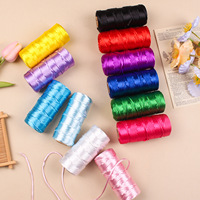 Coloré brillant 2mm Chinlon corde Crochet fil mercerisé fil à broder doux macramé cordon soie ruban fil pour tricoter à la main