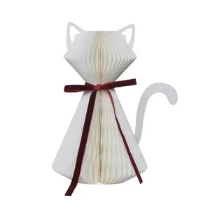 Орнамент из белой кошачьей бумаги, идеальный декор для фестивалей в кошачьей тематике, подарок на праздник, идеальный подарок на день рождения для любителей кошек