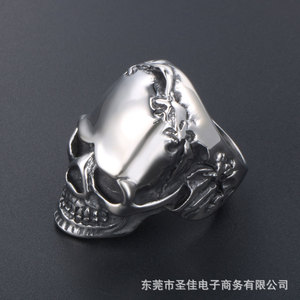 Skull <b>Ring</b> <b>Titanium</b> Steel Men's Fashion Jewelry SA864 Hip Hop Rock Style Gift Accessory - Product Image 4