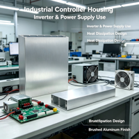 Multi-channel Brushed Aluminum Extruded Housing Slot Design for DIN Rail Mount, PLC Module & Relay Bank Case