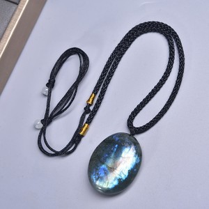 批发天然拉长石爱情吊坠月光石海洋之心吊坠项链蓝色月光水晶半宝石 - Product Image 6