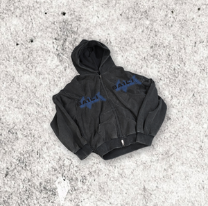 OEM personalizado lavado invierno 100% algodón Terry de gran tamaño cremallera-Up Drop Shoulder Pullover Sudadera con capucha para hombres impreso Logo XXS disponible - Product Image 5
